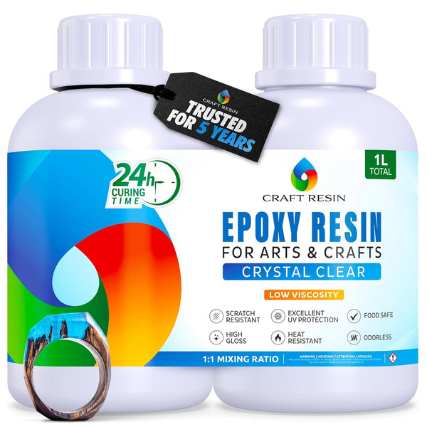 Craft Resin Arts and Crafts Epoxy Resin 1L starter kit for beginner resin art and small DIY projects