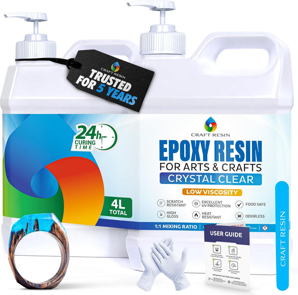 Craft Resin Arts and Crafts Epoxy Resin 4L set for frequent makers and larger resin art projects