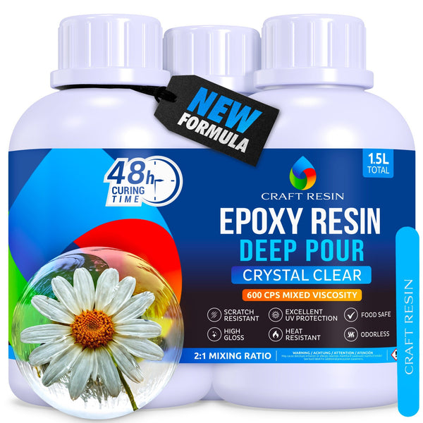Craft Resin 1.5L deep pour epoxy kit for small clear castings and wood projects