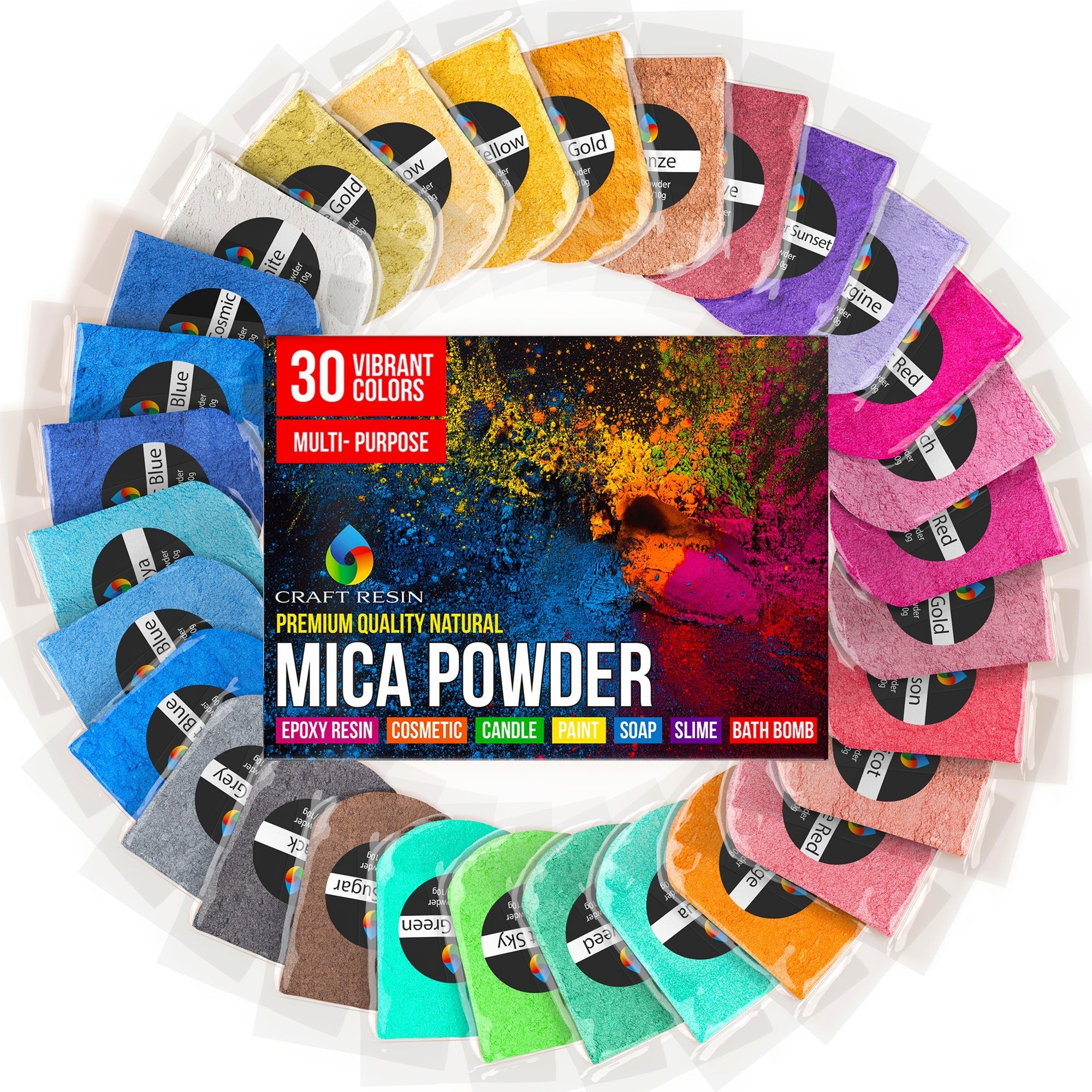 Mica Powder – 30 Colours - Craft Resin UK