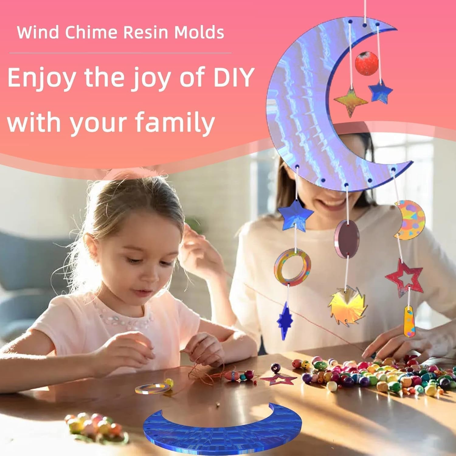 Moon Star Wind Chime Mould Set - Craft Resin UK