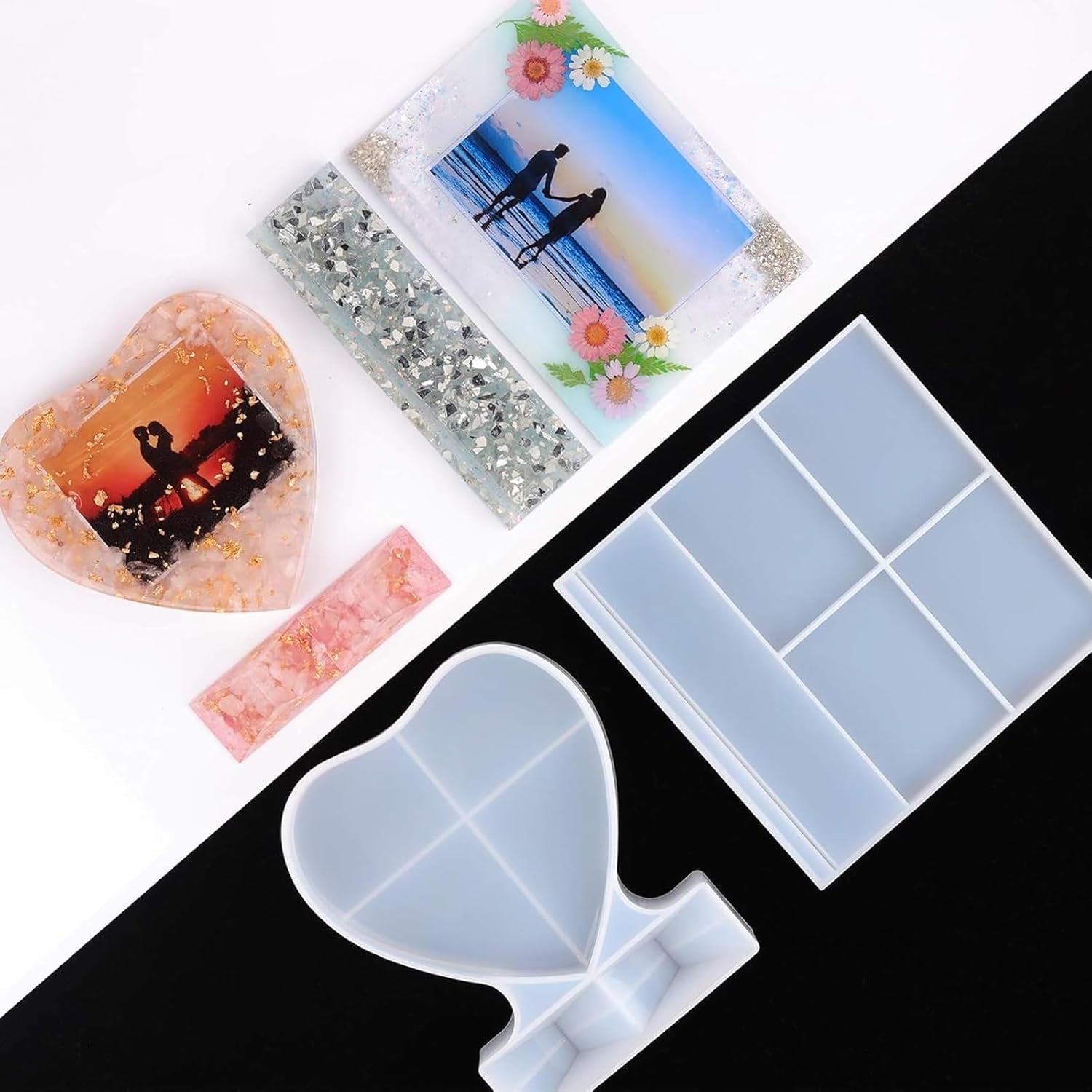 Square and Heart Frame Epoxy Resin Moulds - Craft Resin UK