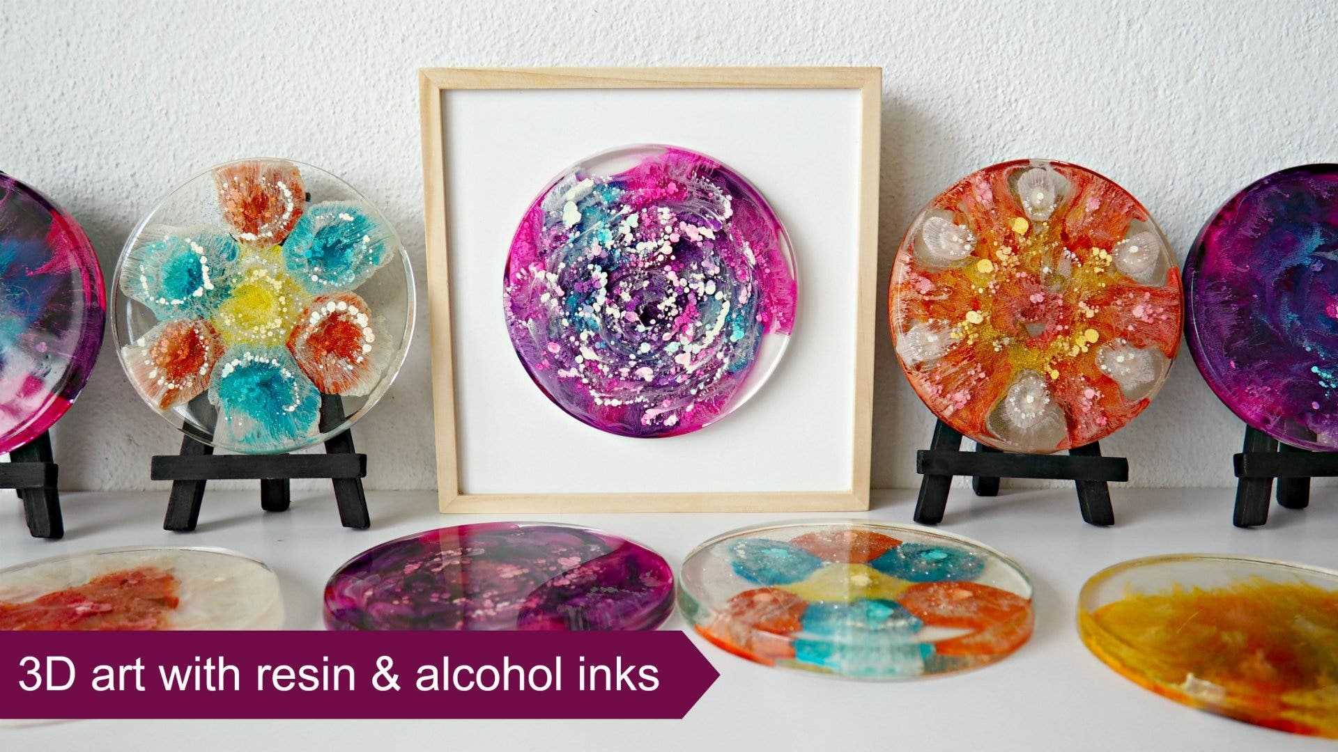 Resin and Alcohol Ink Art Basics: Make coasters and artwork - Craft Resin