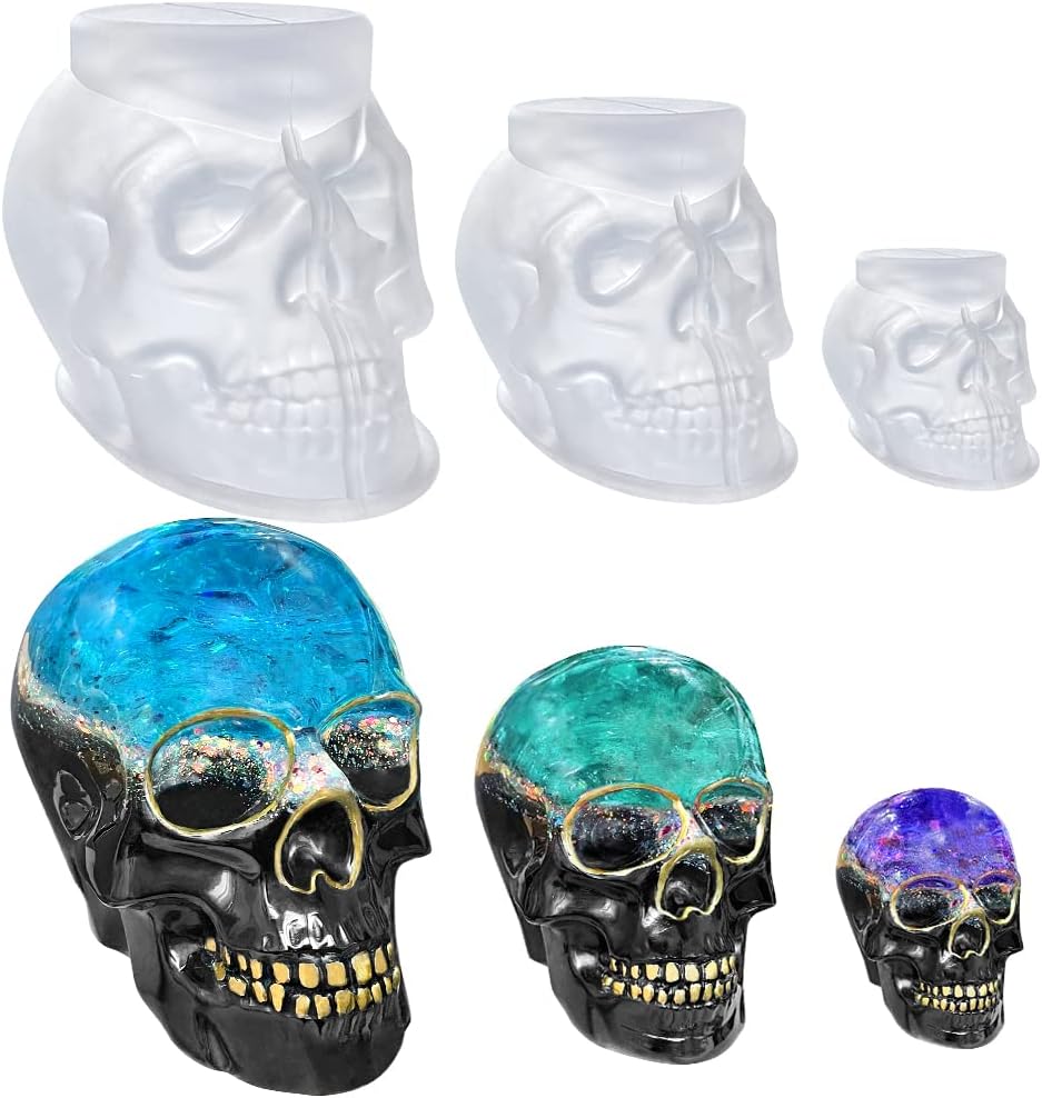 3D Skull Resin Moulds - Set of 3 - Craft Resin UK