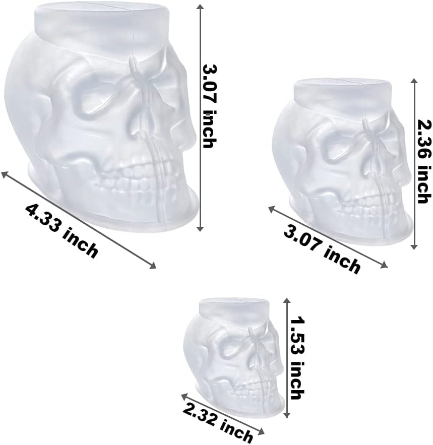 3D Skull Resin Moulds - Set of 3 - Craft Resin UK