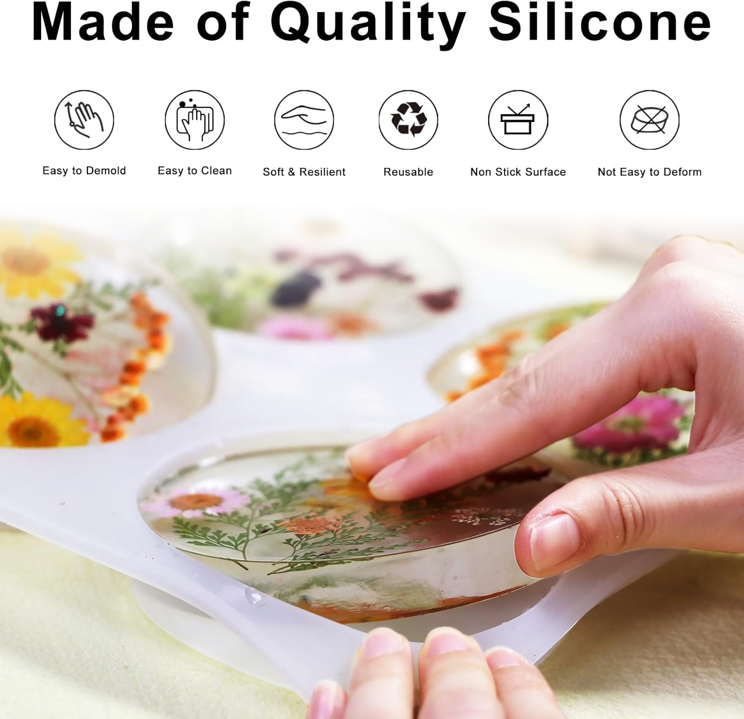 6 - Cavity Deep Round Coaster Mould - Craft Resin UK