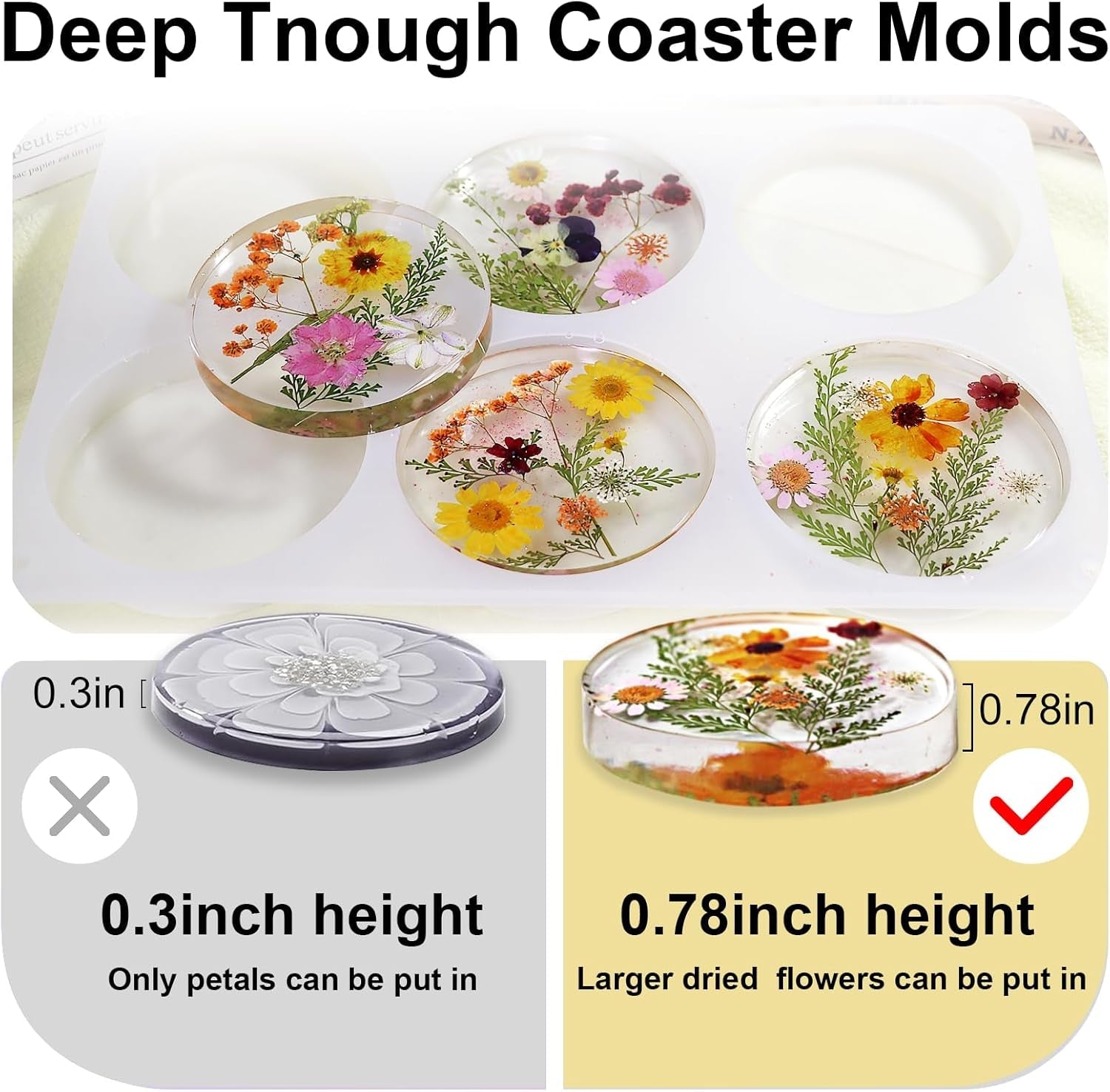 6 - Cavity Deep Round Coaster Mould - Craft Resin UK