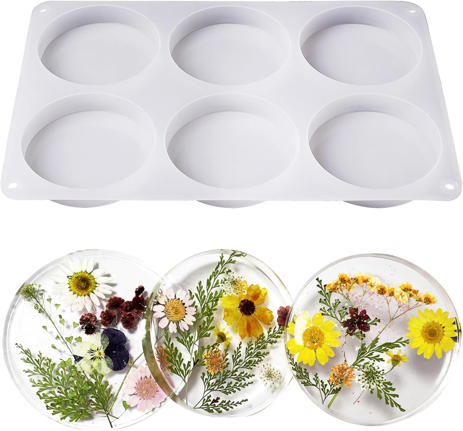 6 - Cavity Round Resin Moulds - Craft Resin UK