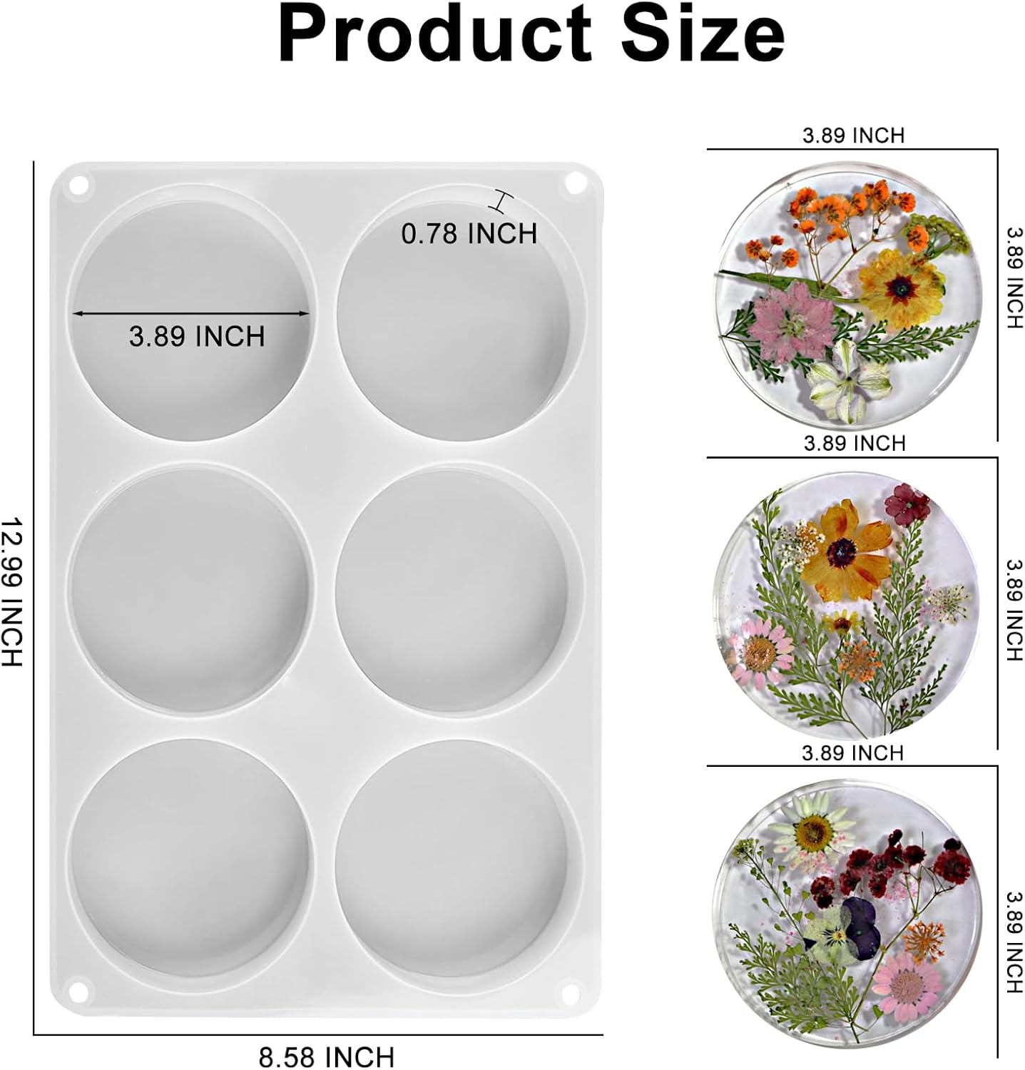 6 - Cavity Round Resin Moulds - Craft Resin UK