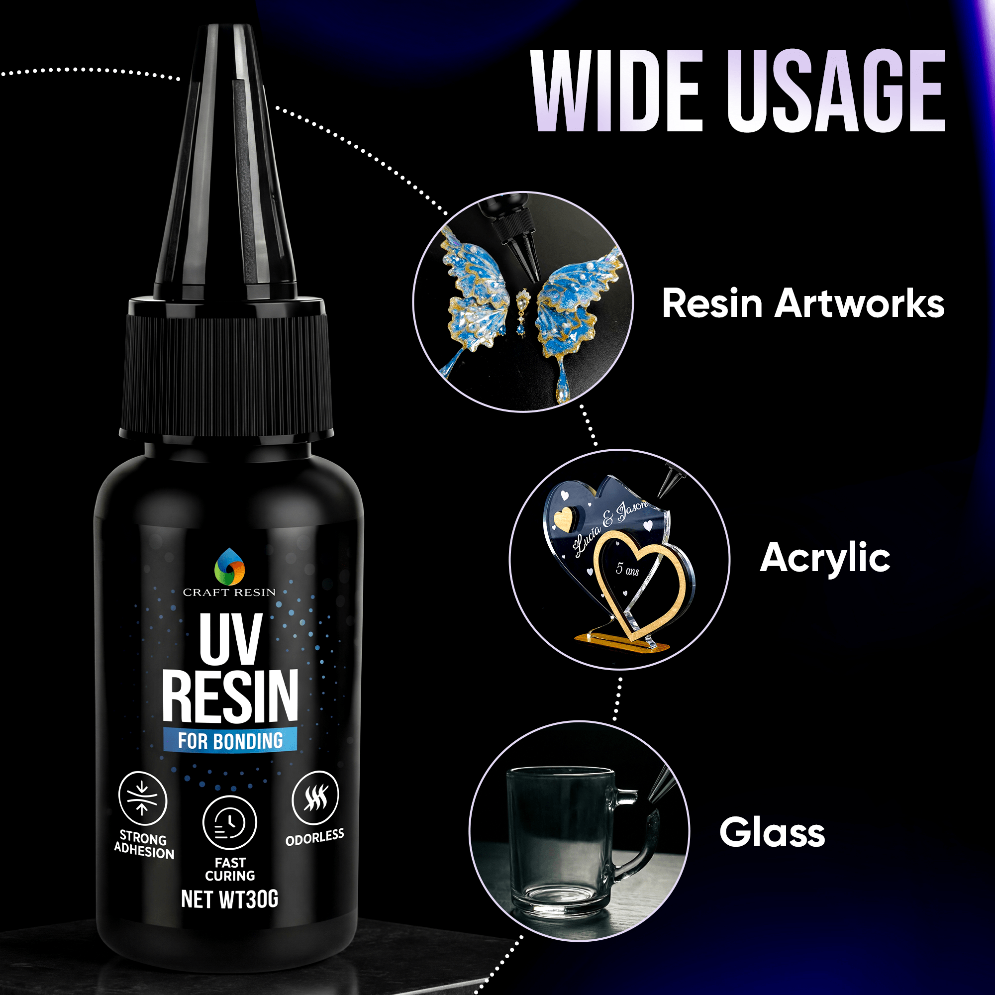 CRAFT RESIN Bonding UV with Flashlight - 30g - Craft Resin UK