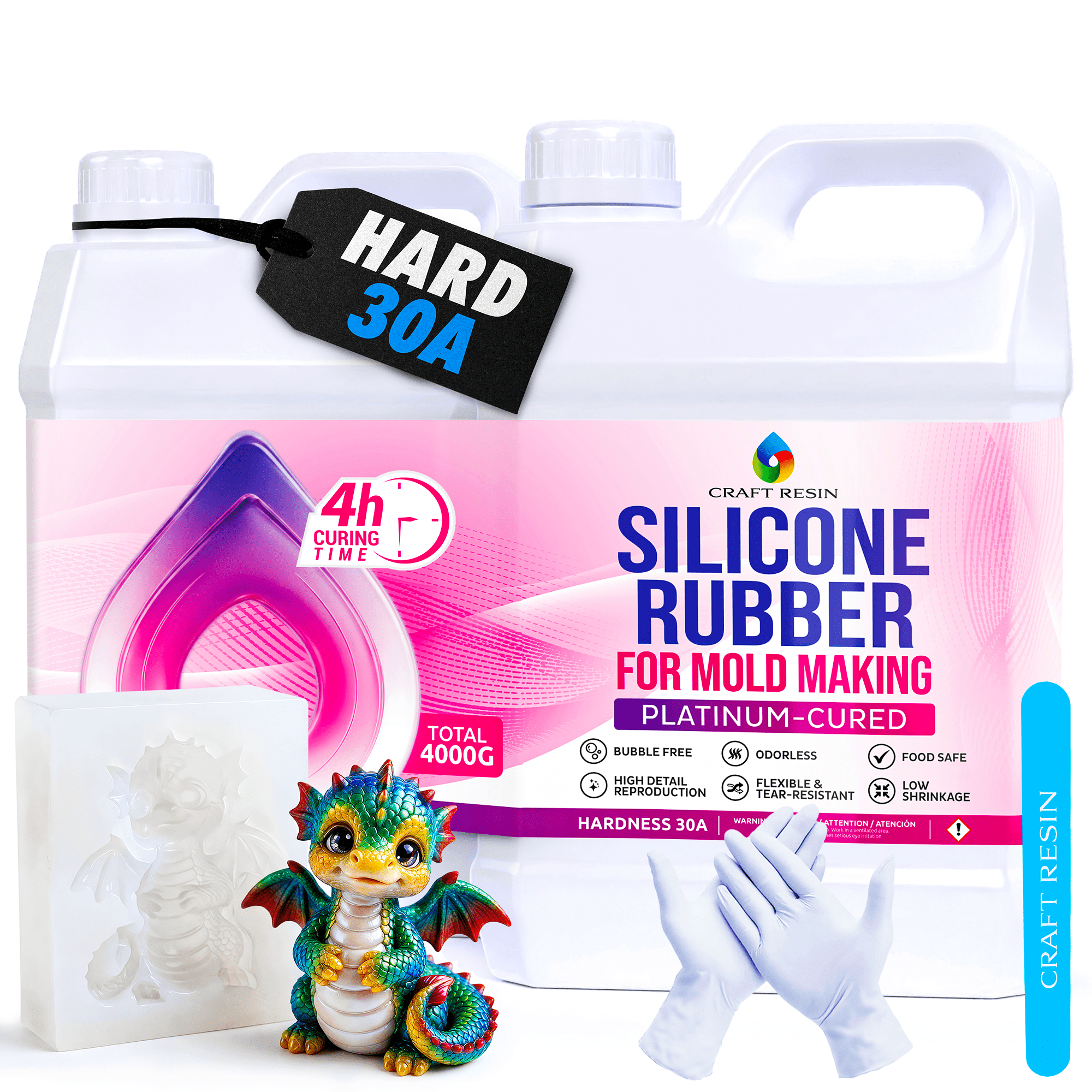 CRAFT RESIN Silicone Casting Kit 30A - Platinum Cure 4kg - Craft Resin UK
