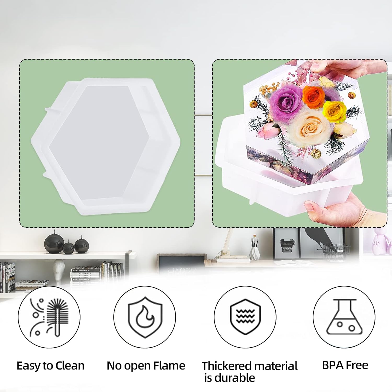 Large Hexagon Resin Mould - Craft Resin UK