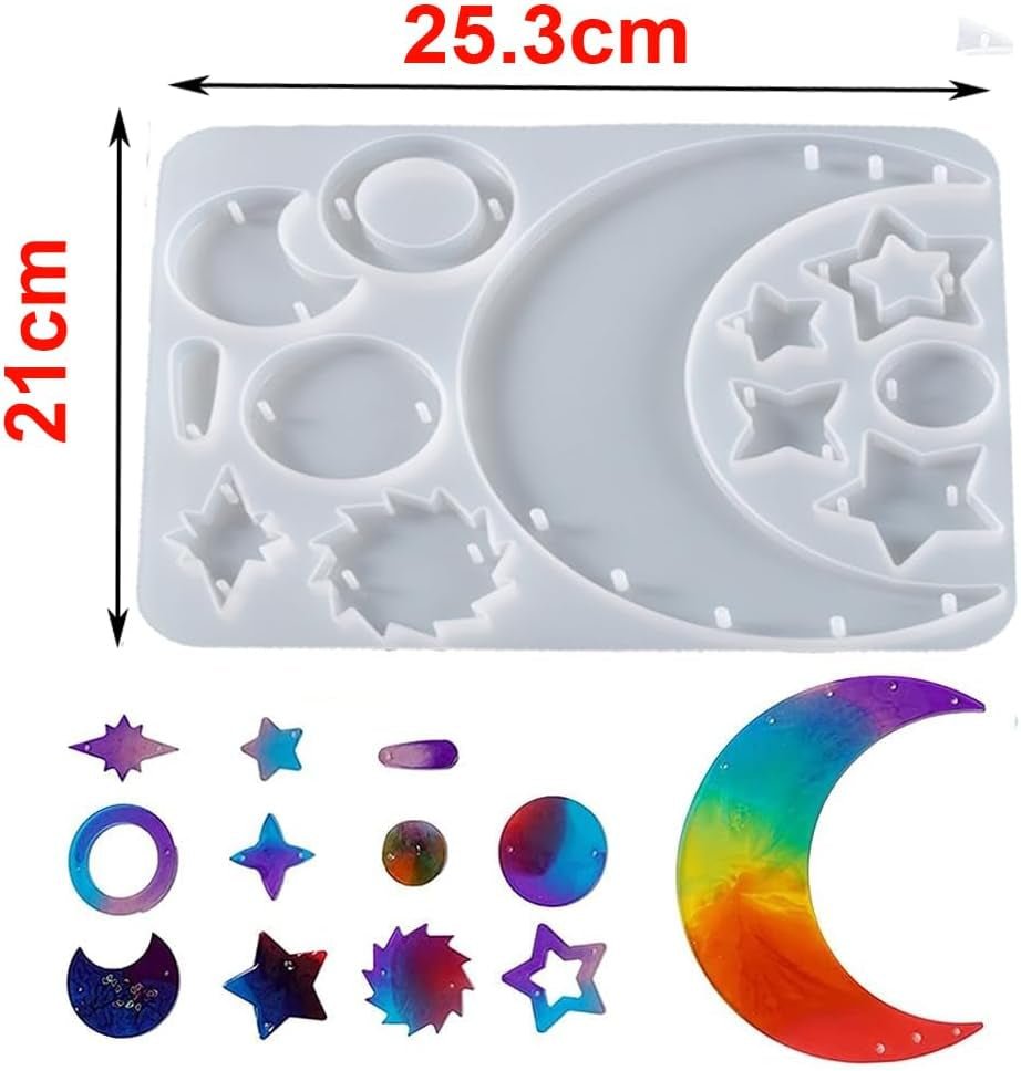 Moon Star Wind Chime Mould Set - Craft Resin UK