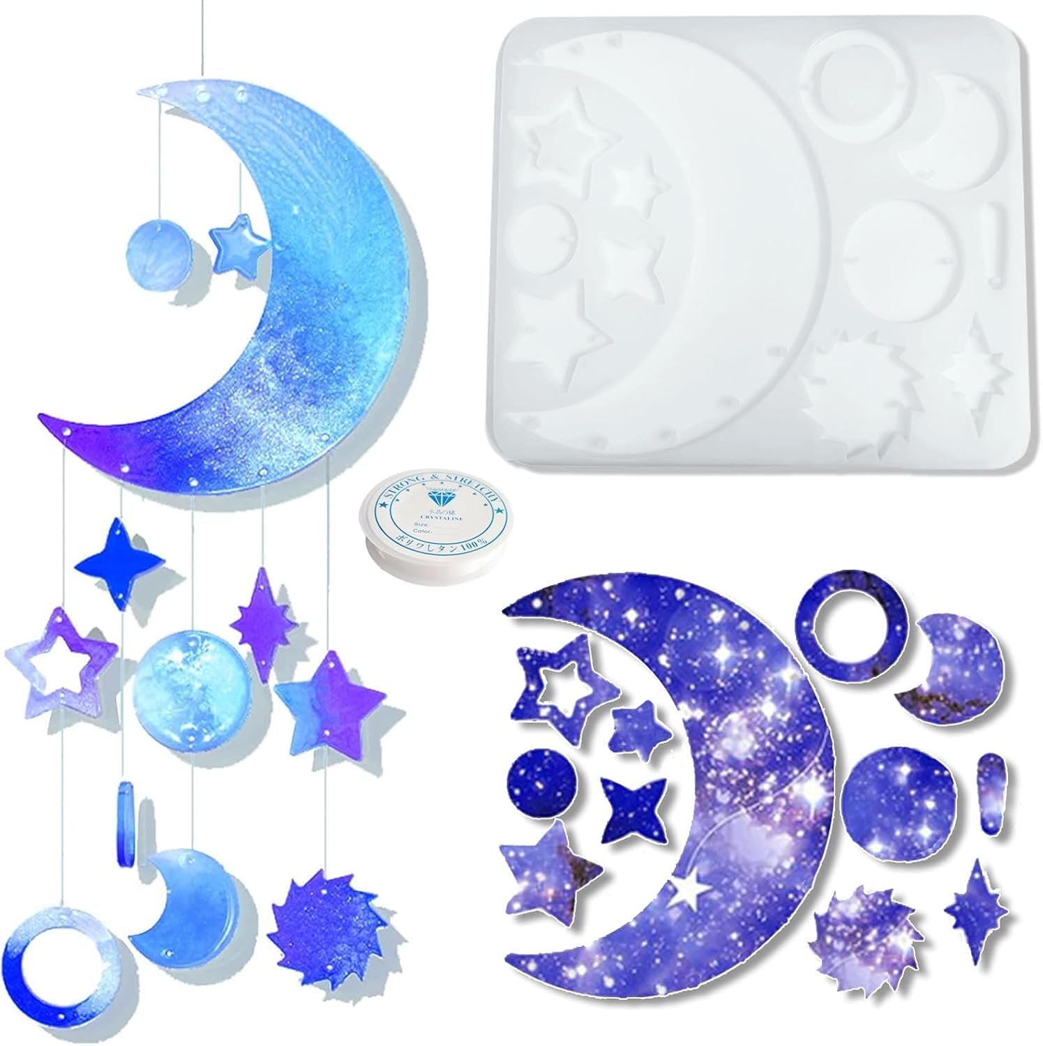 Moon Star Wind Chime Mould Set - Craft Resin UK