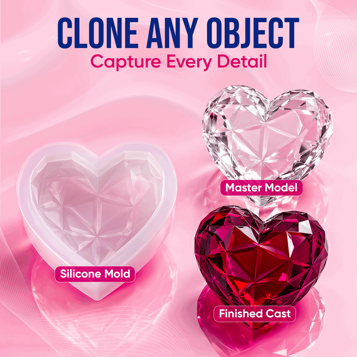 Craft Resin 15A silicone rubber flowing smoothly into fine details for flexible mould making