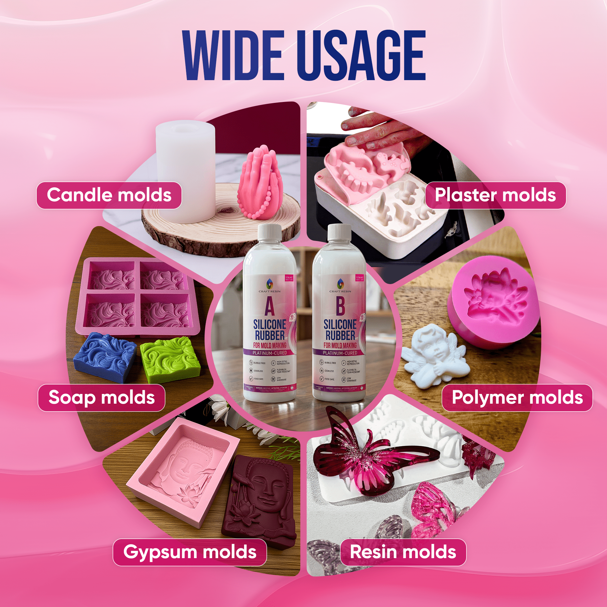 Silicone for Mold Making (15A) - 1000g - Craft Resin UK