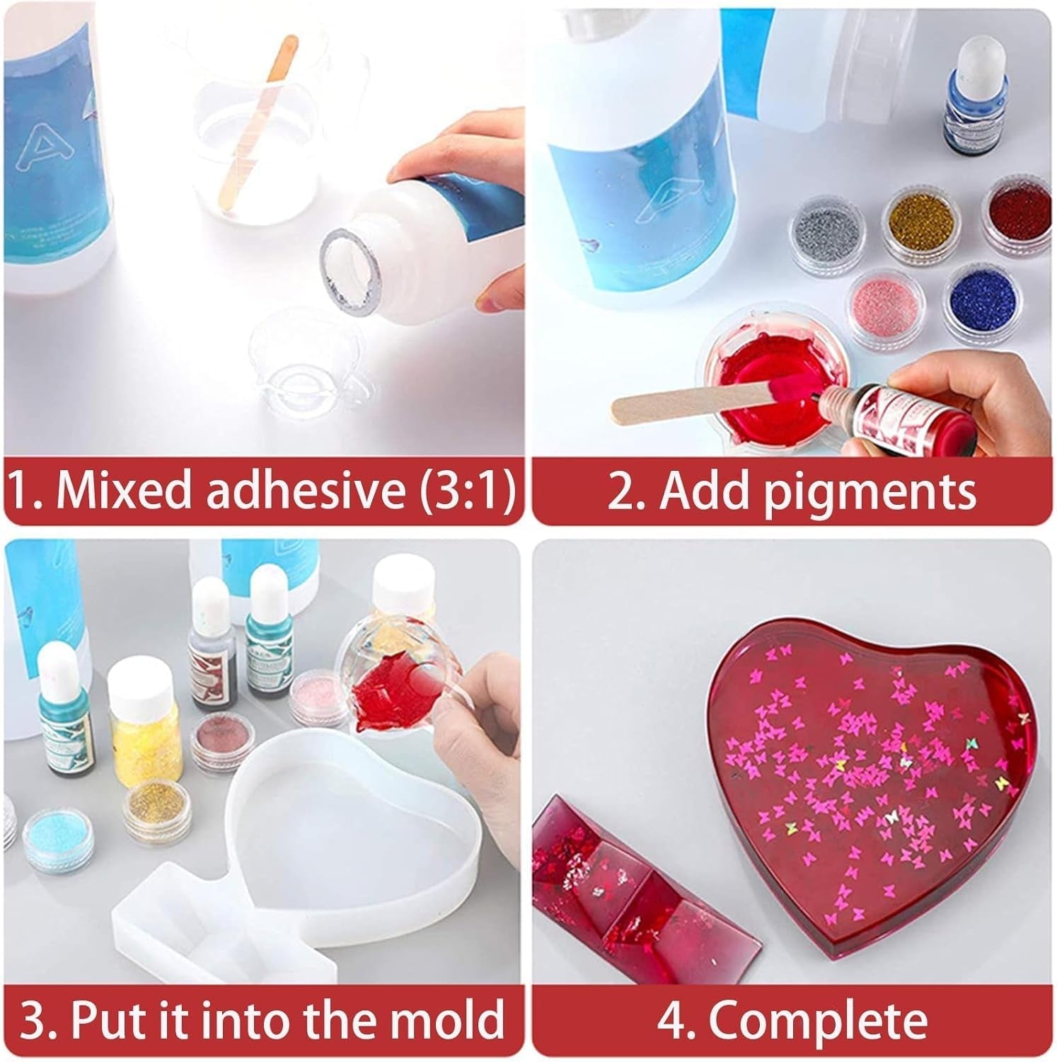 Square and Heart Frame Epoxy Resin Moulds - Craft Resin UK