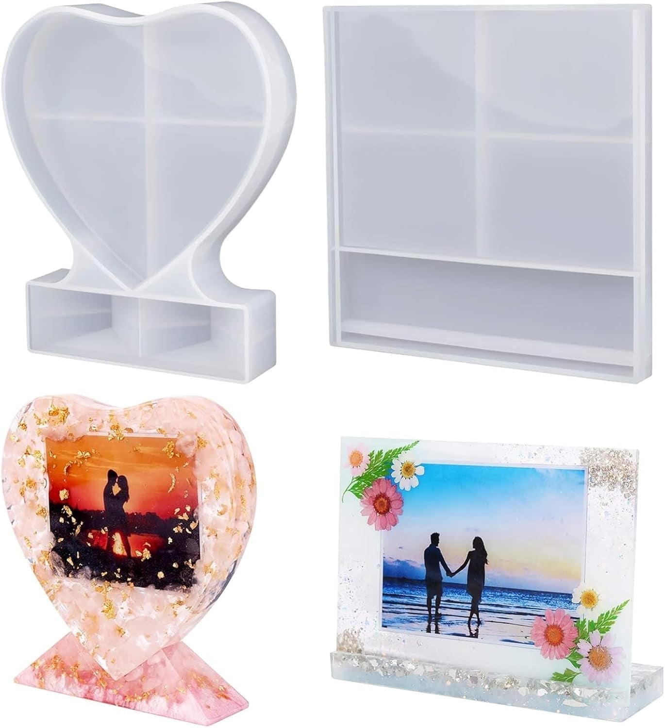 Square and Heart Frame Epoxy Resin Moulds - Craft Resin UK