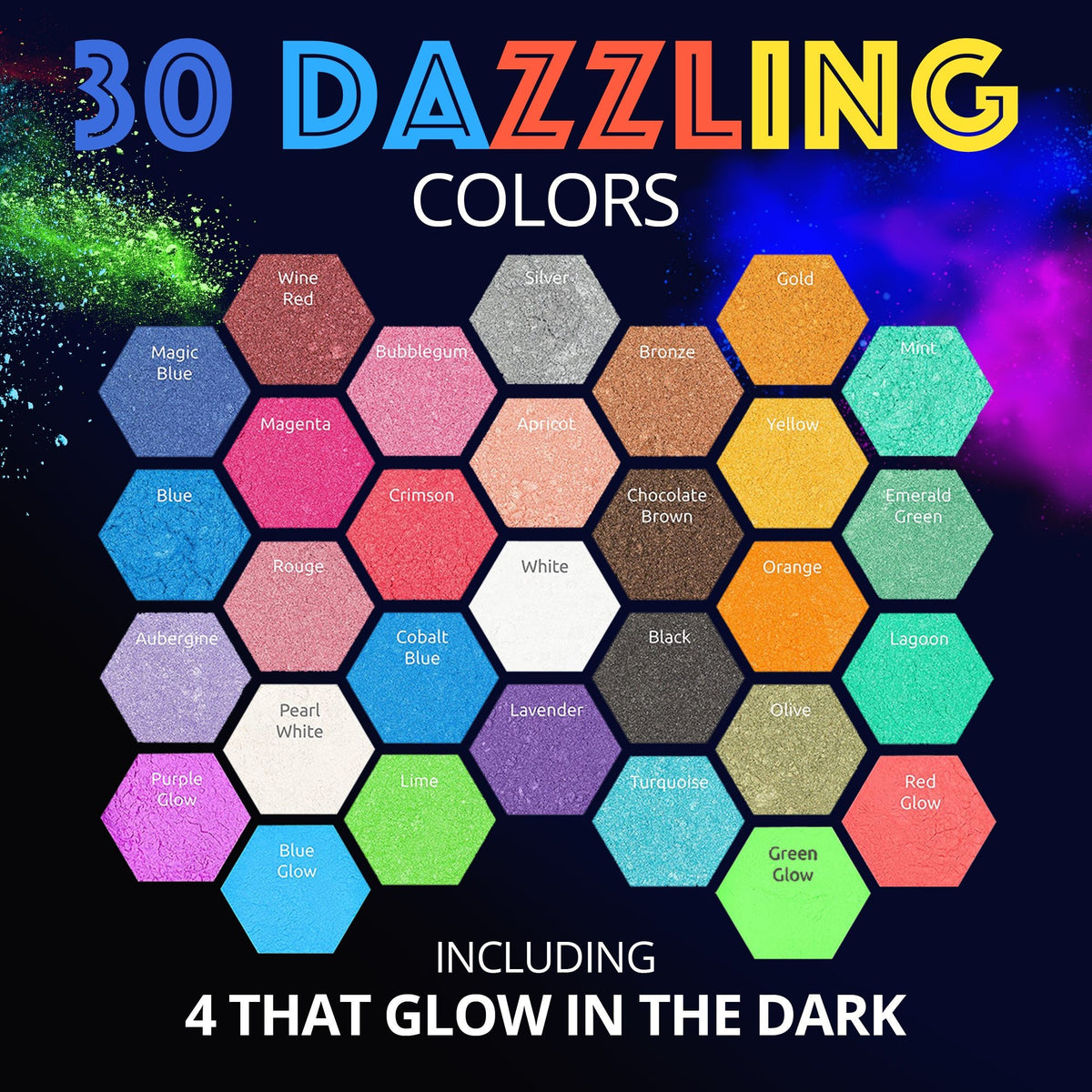 Craft Resin Mica Powder 30 Colours Pigment Set for Epoxy Resin Art